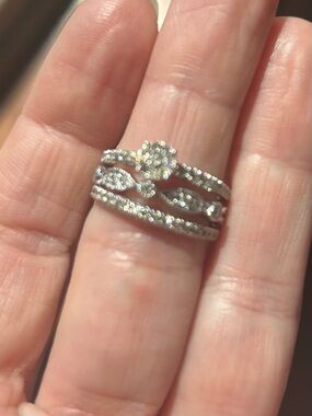 Stackable ring set real diamonds
